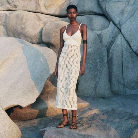 ZARA COMBINATION CROCHET DRESS - Picture 1 of 7